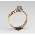 inel de logodna " Diamond rose " . briliant 0.17ct & aur 14k. atelier Arezzo